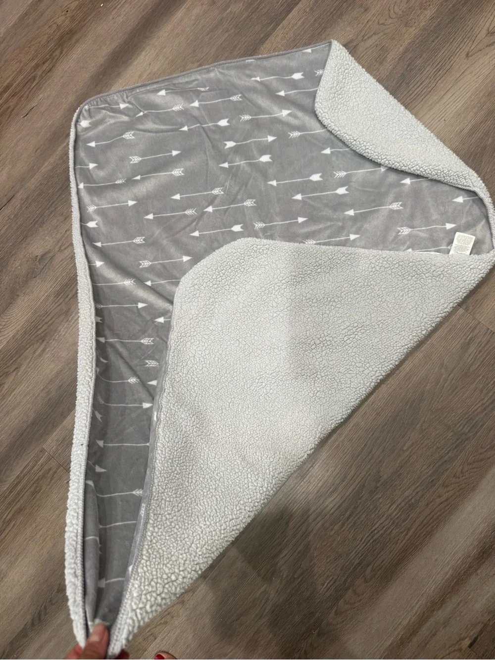 Cloud Island Target Gray White Arrows/Sherpa Baby Blanket